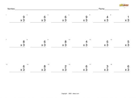 Tabla del 3