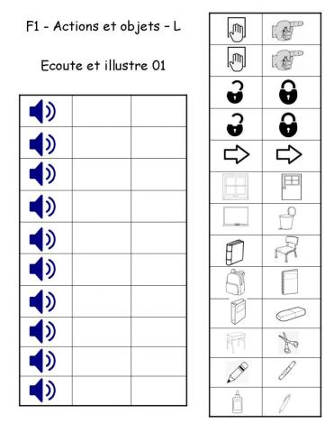 F1 Actions et objet - L - Ecoute et illustre 01