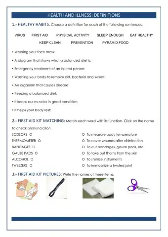 Health and Illness: definitions