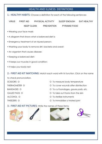 Health and Illness: definitions