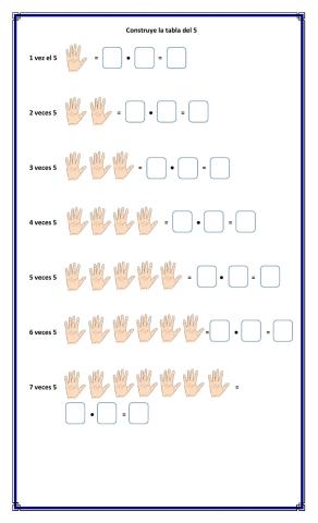 Construcción tabla del 5