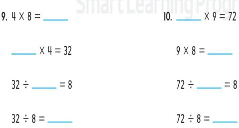 العلاقة بين القسمة والضرب