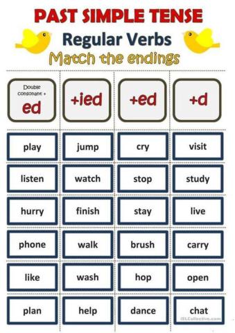 Past simple regular verbs