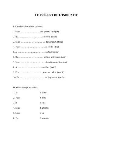 LE PRÉSENT DE L-INDICATIF 2
