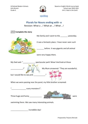 Spelling Plural Nouns ending with -o