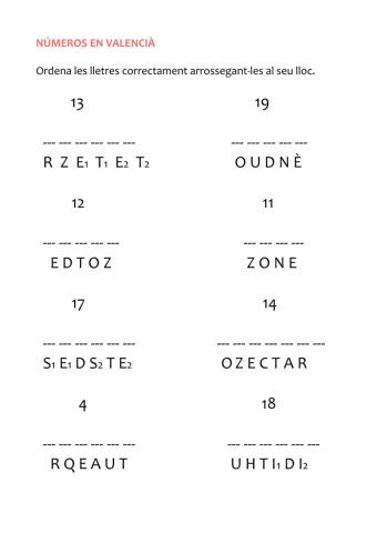 Números en valencià