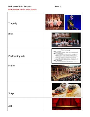 UNIT1 -  L11-12- Theatre- Vocabulary