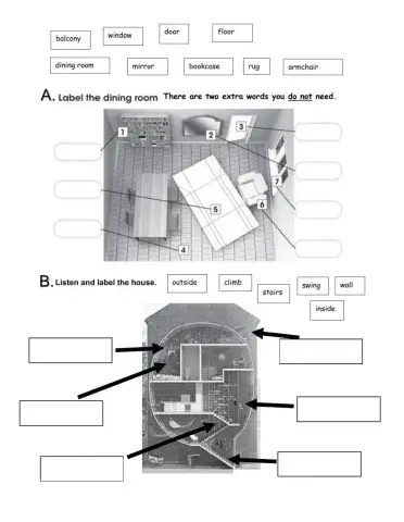 Labeling parts of rooms or house