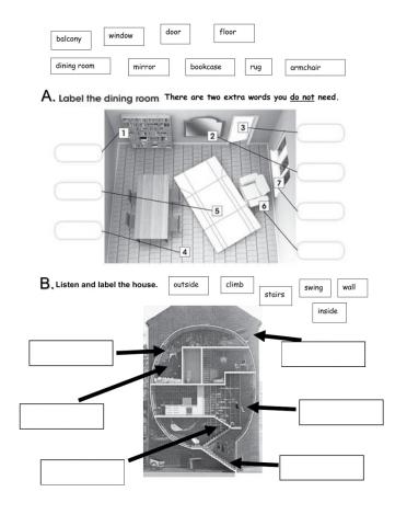 Labeling parts of rooms or house