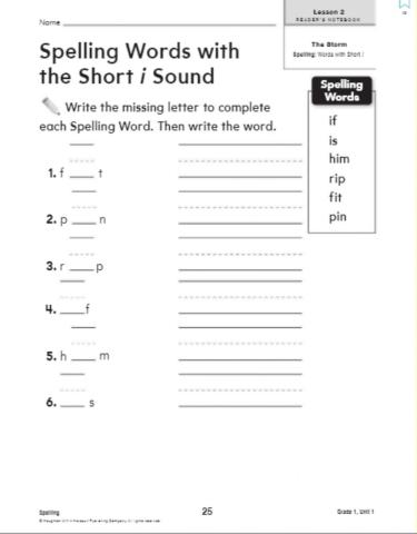 Reader's Notebook p.25