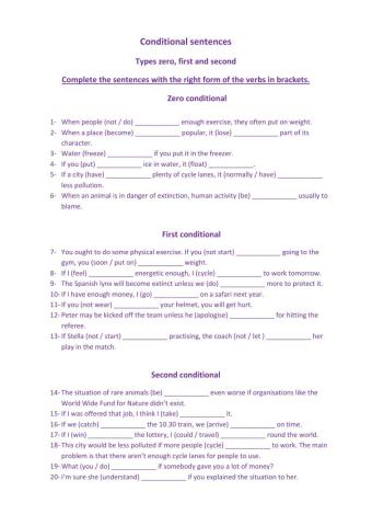 Conditional sentences