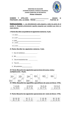 Examen de matemática