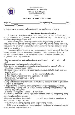 FILIPINO3-DIAGNOSTIC TEST-SY 2020-2021