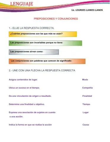 Preposición y conjunción