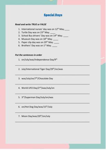 Dates and Past Tense