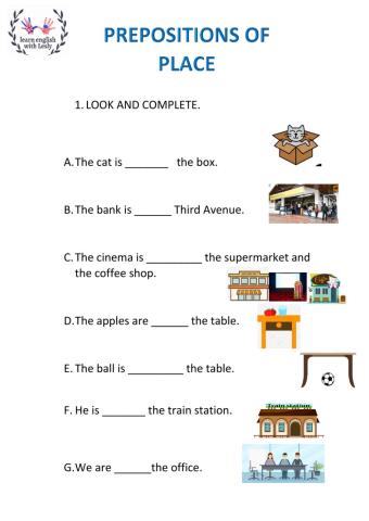 Prepositions of place