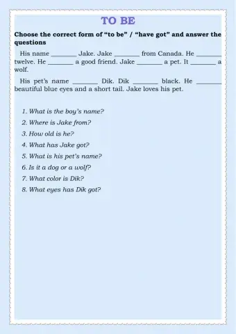 To be - Have got-Has got