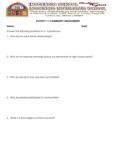 Act 1.1 Community Engagement