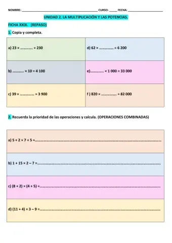 Ficha 29 t-2 mat 5º epo