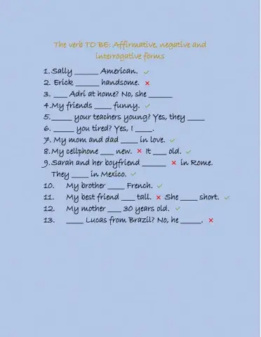 Verb to be in present