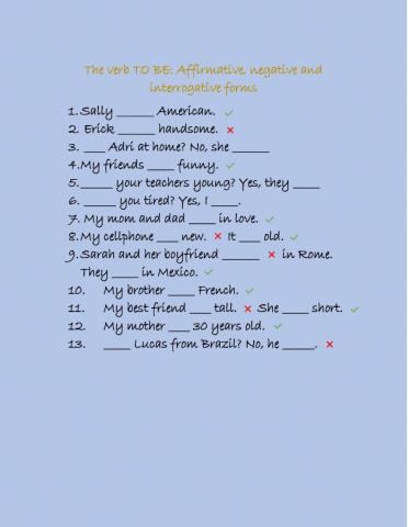 Verb to be in present