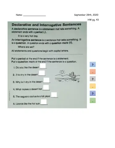 Declarative and interrogative sentences