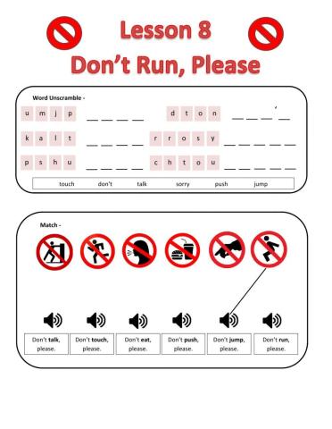 Lesson 8: Don't Run Please