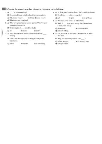 Present simple and continuous