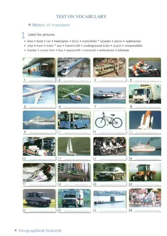 Means of Transport and Wonders of Nature