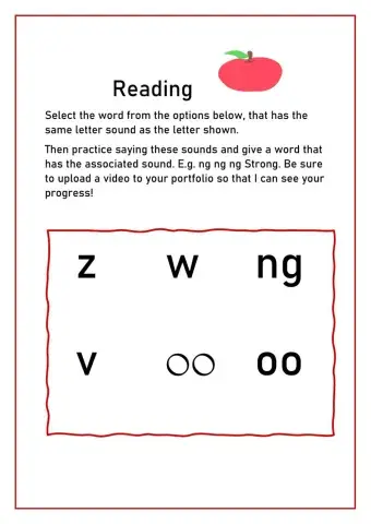 Phonics z w ng v oo oo