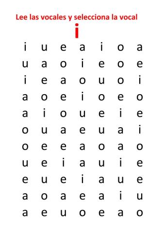 Seleccionar la vocal i
