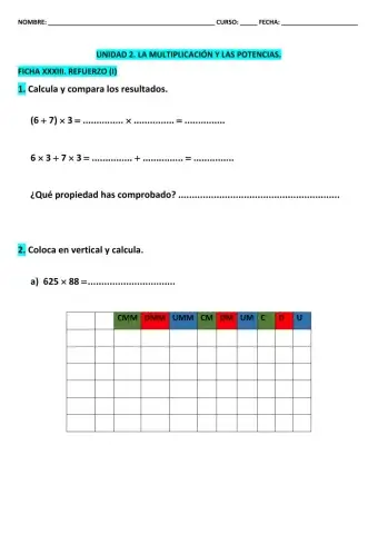 Ficha 33 t-2 mat 5º epo