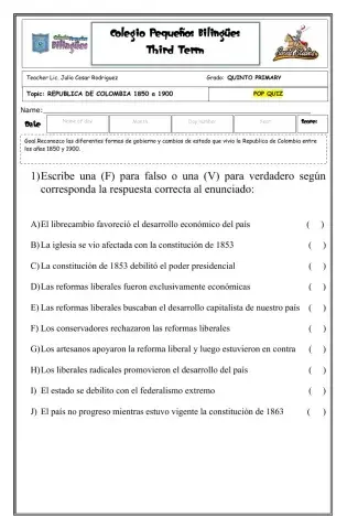 Pop quiz republica de colombia 1850