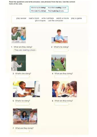 Second grade present continuous