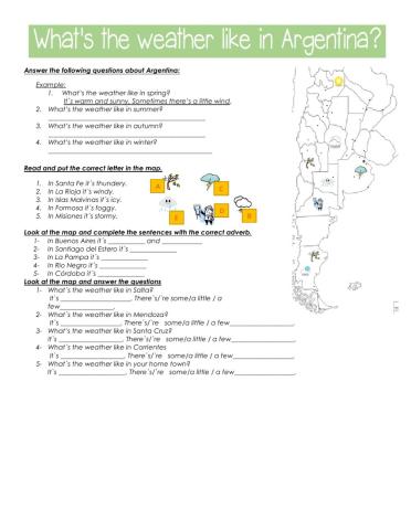 Adjectives to describe the weather