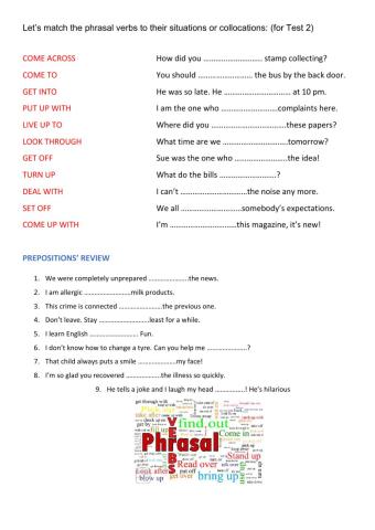 Phrasal verbs and prepositions