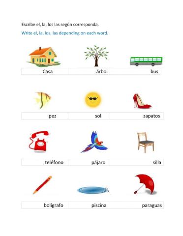 Uso de la, el, los, las