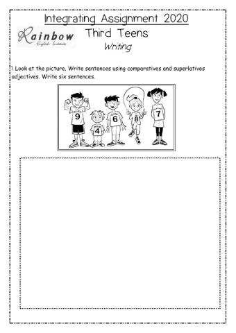 Writing exam 3rd Teens sep