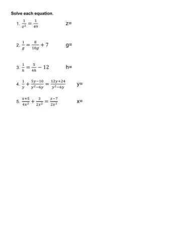 Evaluating Rational Equations