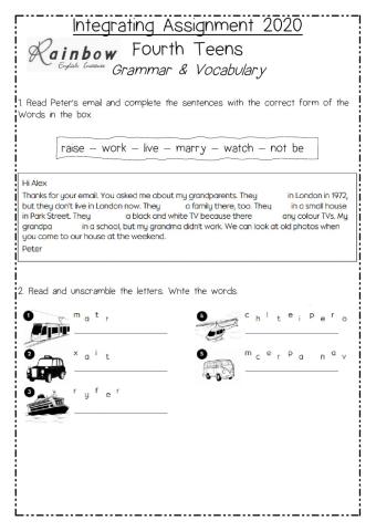 Grammar and VOcabulary 4th teens