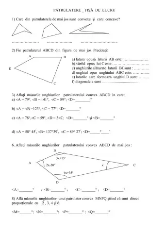 Fisa 1- patrulaterul convex