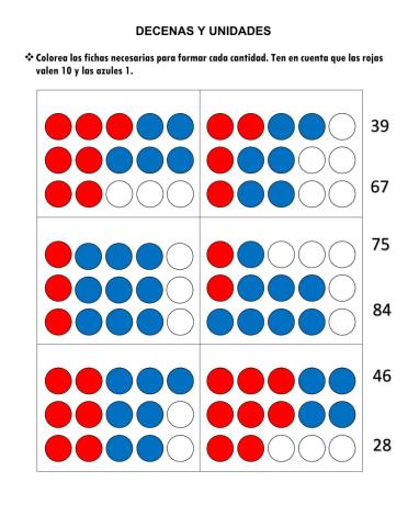 Unir decenas y unidades segundo grado matemáticas