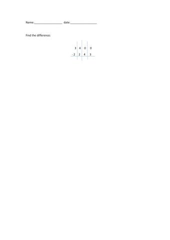 Subtract with regrouping