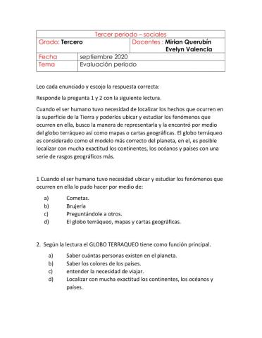 Taller evaluativo sociales 3er