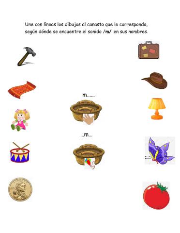 Sonidos inicial y medio del fonema m