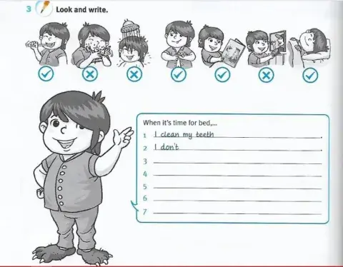 My routine when it's time for bed