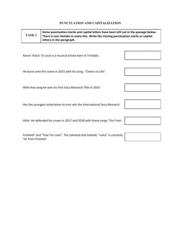 Punctuation and Capitalization