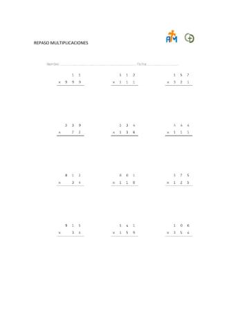 5. para practicar multiplicaciones 2