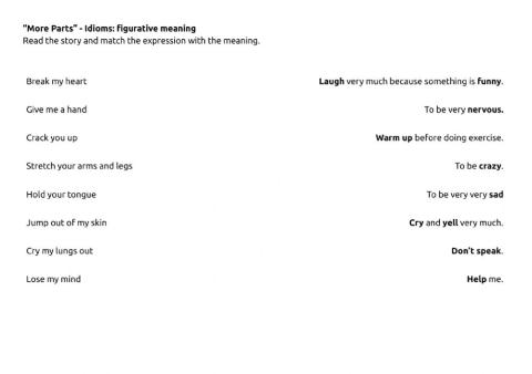 Idioms with parts of the body.