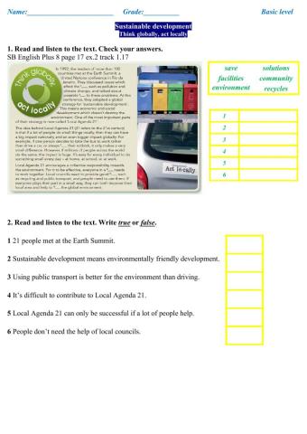 Sustainable development Think globally, act locally